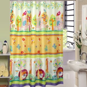 High Quality Cartoon Animals Printing Shower Curtain