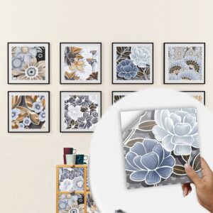 Wall Sticker Marbling Pattern Color Retro Ceramic Tile Patch Self-adhesive Peeling Wall Paste Kitchen Bathroom Home Renovation Decorative Crystal PVC Wall Sticker 10 Pcs