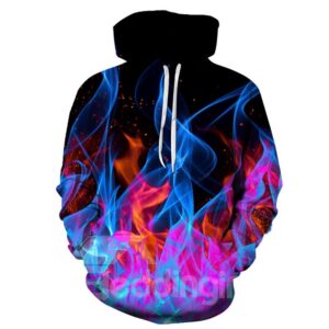 Beddinginn Thick Print Color Block Pullover Pullover Men's Hoodies