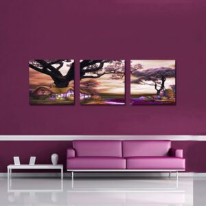 Beautiful Romantic 3-Pieces of Crystal Film Art Wall Print