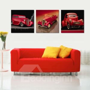 Pretty Cars 3-Pieces of Crystal Film Art Wall Print