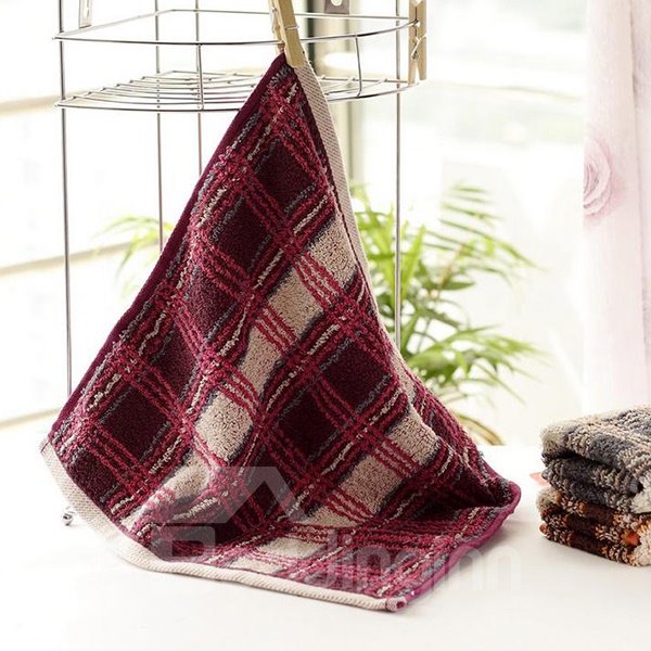 High Quality Plush Full Cotton Plaid Towel