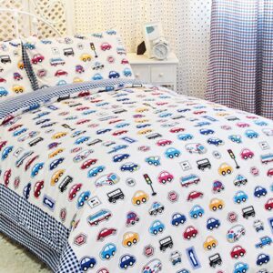 All Kinds of Toy Cars Print 3-Piece Cotton Duvet Cover Sets