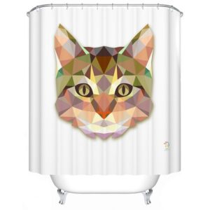 Hot Selling Amazing 3D Prismatic Cat Shower Curtain