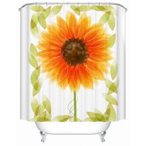 Lightful Gorgeous Sunflower Print Polyester Shower Curtain
