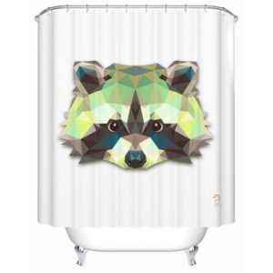 Funny Lifelike  3D Prismatic Raccoon Shower Curtain
