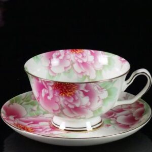 Elegant Flower Bone China European Coffee Mug