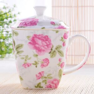 Beautiful Gold Foil Rose Bone China Coffee Mug