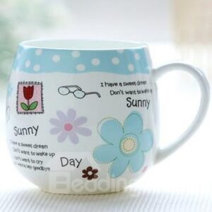 Elegant Blue Bone China Coffee Mug