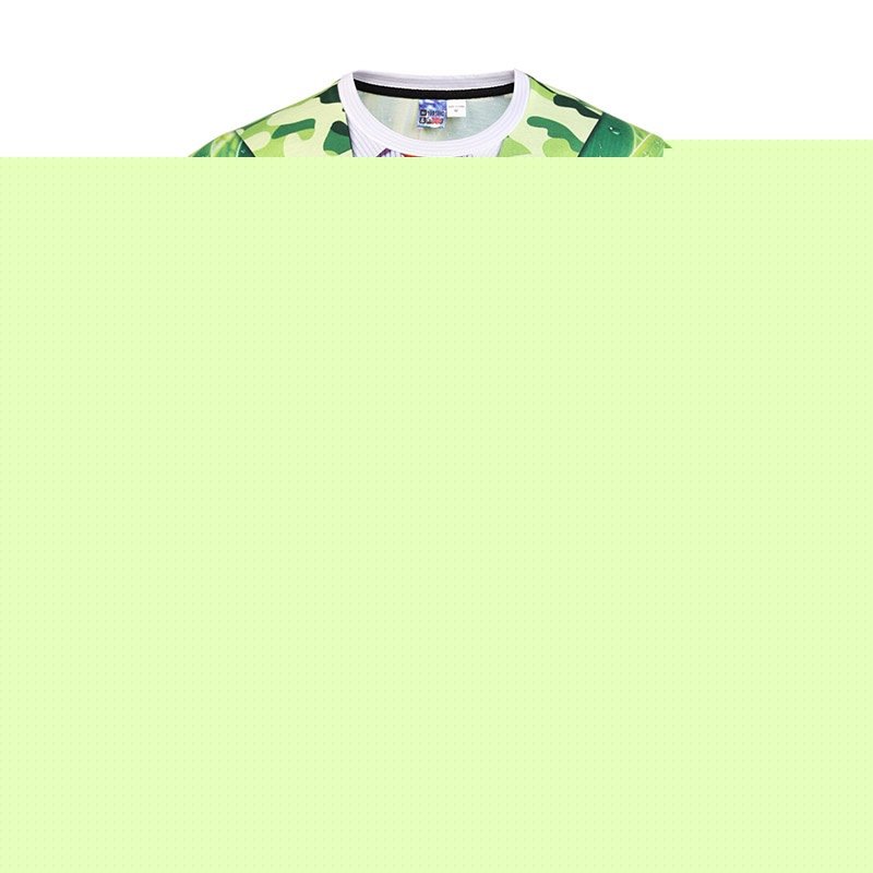 Green Leaves with Red Tie Printing Polyester Men's 3D T-Shirts - Image 6