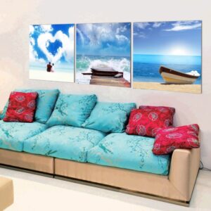 Love and Ocean 3-Piece Crystal Film Art Wall Prints