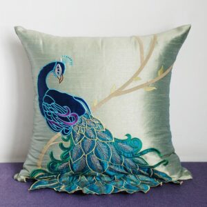 Vivid Peacock Printing PP Cotton Filled Fully Throw Pillows