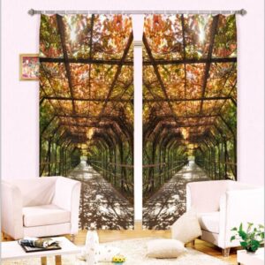 Sunlight Through the Vine Two Piece 3D Curtain