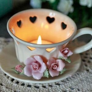 Fantastic Original Flower and Heart Design Cup Shape Candle Holder
