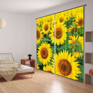 Refreshing Sunflowers 3D Digital Printing Curtain