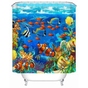 Attractive Vivid 3D Sea World Pattern Shower Curtain