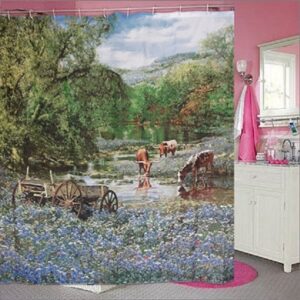 Charming Country Scenery Vivid 3D Shower Curtain