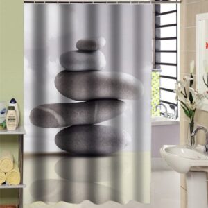 Vivid 3D Stones Print Light Shading Shower Curtain