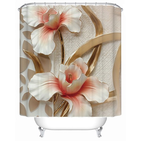 Vivid 3D Flower Design Thicken Shower Curtain - Image 3