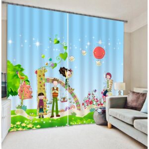 High Quality Kid's Cartoon Print 3D Blackout Curtain