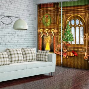 Sweaty Christmas Tree Printing 3D Curtain