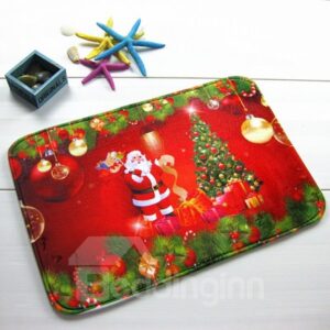 Festival Christmas Santa Claus and Christmas Tree Anti-Slipping Doormat