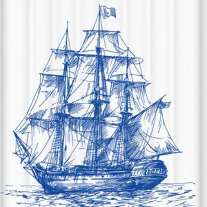 Concise Sketched Fleet Image 3D Shower Curtain