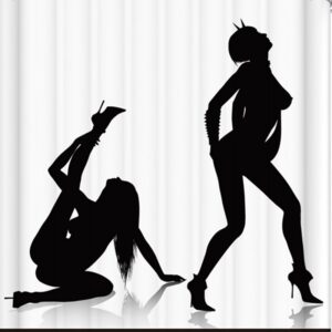 Fantastic Dancing Girl Shadow 3D Shower Curtain