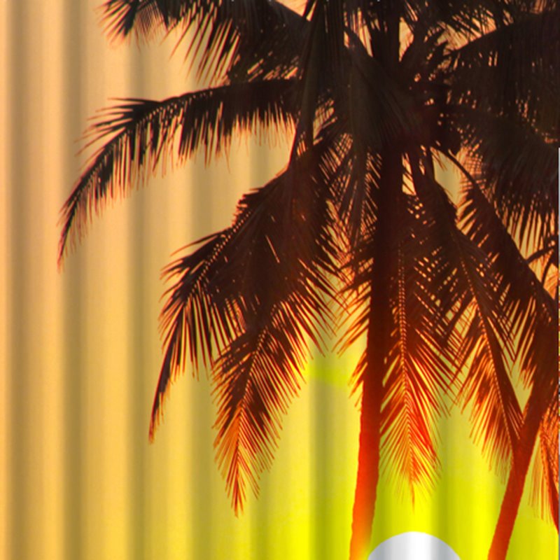 Vivid 3D Setting Sun Image Shower Curtain