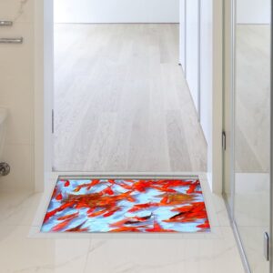Golden Fish in Clear Water Slipping-Preventing Water-Proof Bathroom 3D Floor Sticker