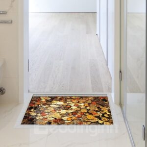 Gold Coins Slipping-Preventing Water-Proof Bathroom 3D Floor Sticker