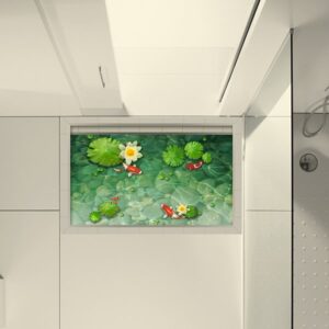 Golden Fish in Lotus Pond Slipping-Preventing Water-Proof Bathroom 3D Floor Sticker