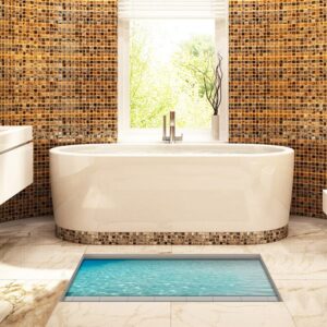 Blue Sea 3D Waterproof and Nonslip Bathroom Floor Sticker
