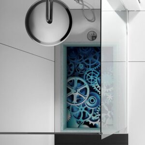 Wheels and Gears Slipping-Preventing Water-Proof Bathroom 3D Floor Sticker