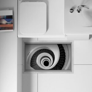Unique Spiral Staircase Overlook Slipping-Preventing Water-Proof Bathroom 3D Floor Sticker
