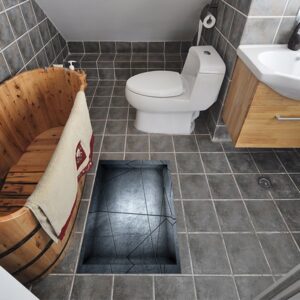 Modern Abstract Style Slipping-Preventing Water-Proof Bathroom 3D Floor Sticker