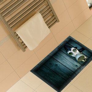 Unique Gas in Wood Box Slipping-Preventing Water-Proof Bathroom 3D Floor Sticker