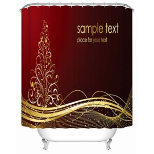 Graceful Noble Unique Design Golden Lines Shower Curain