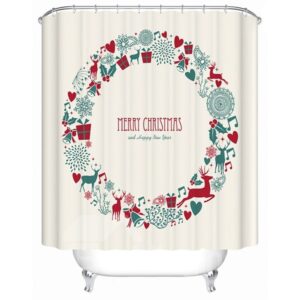 Pretty Concise Design Merry Christmas 3D Shower Curtain
