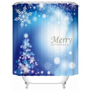 Dreamlike Unique Design Snowfalke and Dots Shower Curain