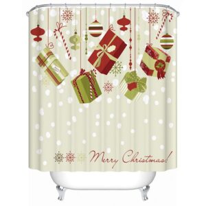 Pretty Concise Brisk Christmas Presents Printing 3D Shower Curtain