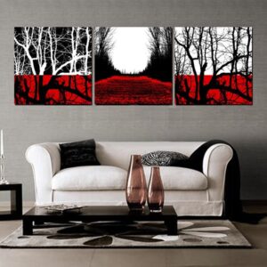 Modern Abstract Style Trees Canvas 3-Panel Wall Art Prints