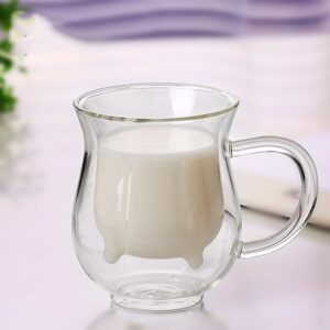 Unique Cattle Design Glass Tea Cup Milk Cup