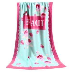 Modern Pink Roses Printing Bath Towel