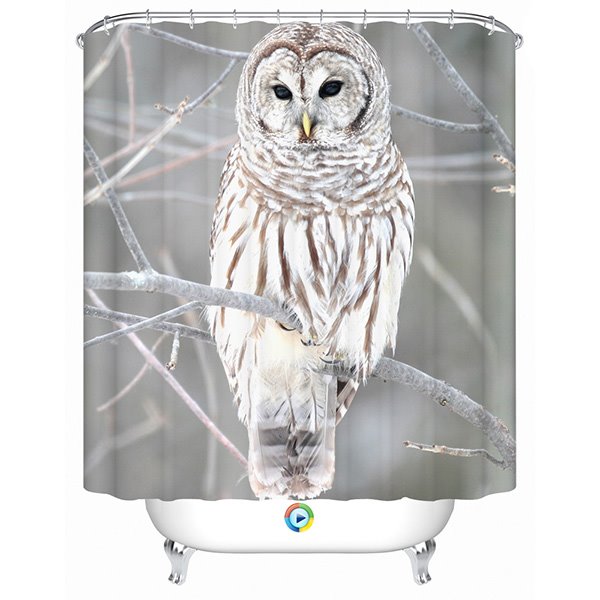 Graceful Lovely Intrepid Owl 3D Shower Curtain - Image 2