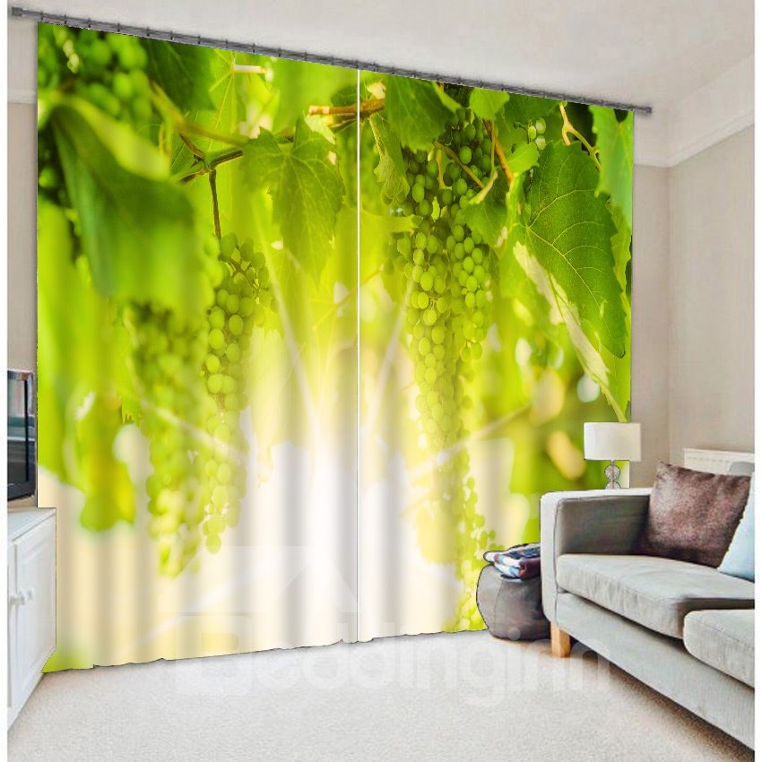 3D Plantation Pattern Energy Saving Polyester Curtain - Image 7