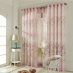 Elegant Pink Shading Cloth with Shading Cloth Romantic Style Grommet Top Curtain