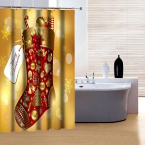 Modern Christmas Santa Boot 3D Shower Curtain