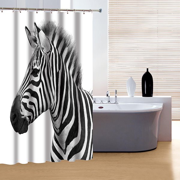 Pretty Concise Zebra Print 3D Shower Curtain - Image 2