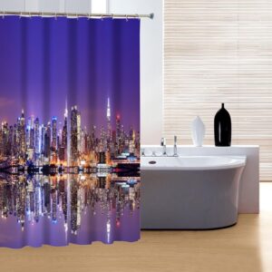 Glamerous Fancy Modern Urban Night Life 3D Shower Curtain